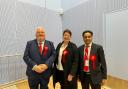 Mark Keeping, Olivia Bailey and Sikandar Hayat, all Labour members. Mark Keeping, left, won back his seat in Kentwood ward.