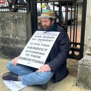 The juries conscience: Mournful protest outside Crown Court for jury verdict