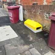 What is it? Mystery yellow box turns up in central Reading Pell Street