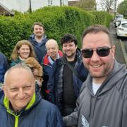 Conservatives on campaign in Reading, featuring Nick Fudge, candidate for Kentwood ward, Ben Blackmore, candidate for Tilehurst ward, and Ross Mackinnon, MP candidate for Reading West and Mid Berkshire. Credit: @RossMackinnonWB
