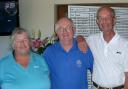 Martin Desmond and Liz Royston-Smith with Seniors Captain Jim Russell.