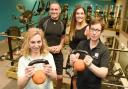 Owner Amanda Adlem, personal trainer David Eady, Abby Evely and Pippa Cavaco PHOTO: EMMA SHEPPARD 160545 Caversham Health and Fitness Club nominated for the Reading Retail Awards Service with a Smile
