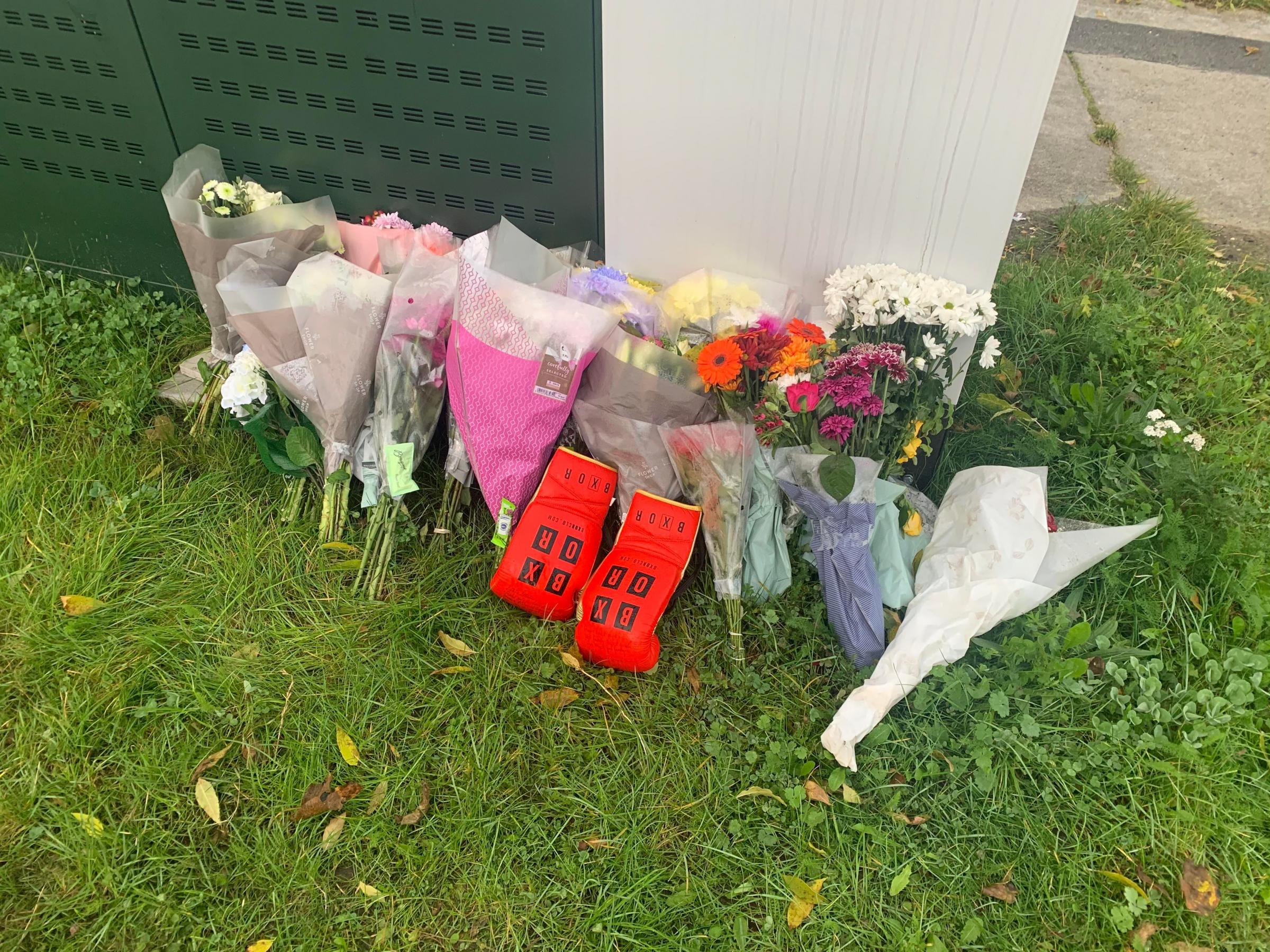Flowers left in memory of Reece Heffernan.