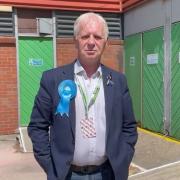 Councillor Clarence Mitchell, Conservative representative for Emmer Green ward, at the 2022 local election count. Credit: James Aldridge, Local Democracy Reporting Service