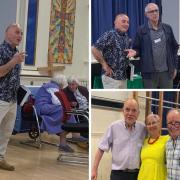 The Reading Catholic school reunion at St Annes Catholic Primary School. Pictured are Gabriele Scicluna, Denise Lewington  and Ben and Paddy Casey. Credit: Denise Lewington