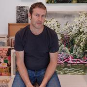 Artist Dominic Madden in his studio.