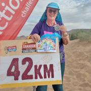 Laura Chandler (pictured) travelled to Morocco and did two marathons in two days to help two causes close to her heart