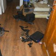 Guns were found strewn around the ground floor of a property in Wokingham