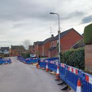 Essential works being undertaken by SSEN in Valley Road, Burghfield Common. Credit: SSEN