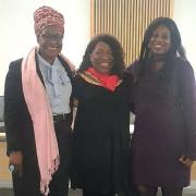 Councillors Alice Mpofu-Coles (Labour, Whitley), Wendy Griffith (Labour, Battle) and Ama Asare (Labour, Thames) at the full Reading Borough Council meeting. Credit: Reading Labour