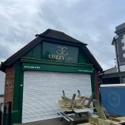 Cozzy Bites, the food hut that is currently shuttered but set to open in April, in the former Smash N Grab hut in London Road, East Reading. Credit: James Aldridge, Local Democracy Reporting Service