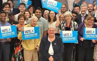 Councillor Pauline Jorgensen (Conservative, Hillside) at the announcement that she will be the Conservative candidate for Earley and Woodley. Credit: Earley and Woodley Conservative Party