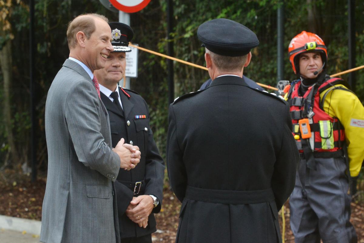 Earl of Wessex visits the headquarters of the Royal Berkshire Fire and Rescue Service