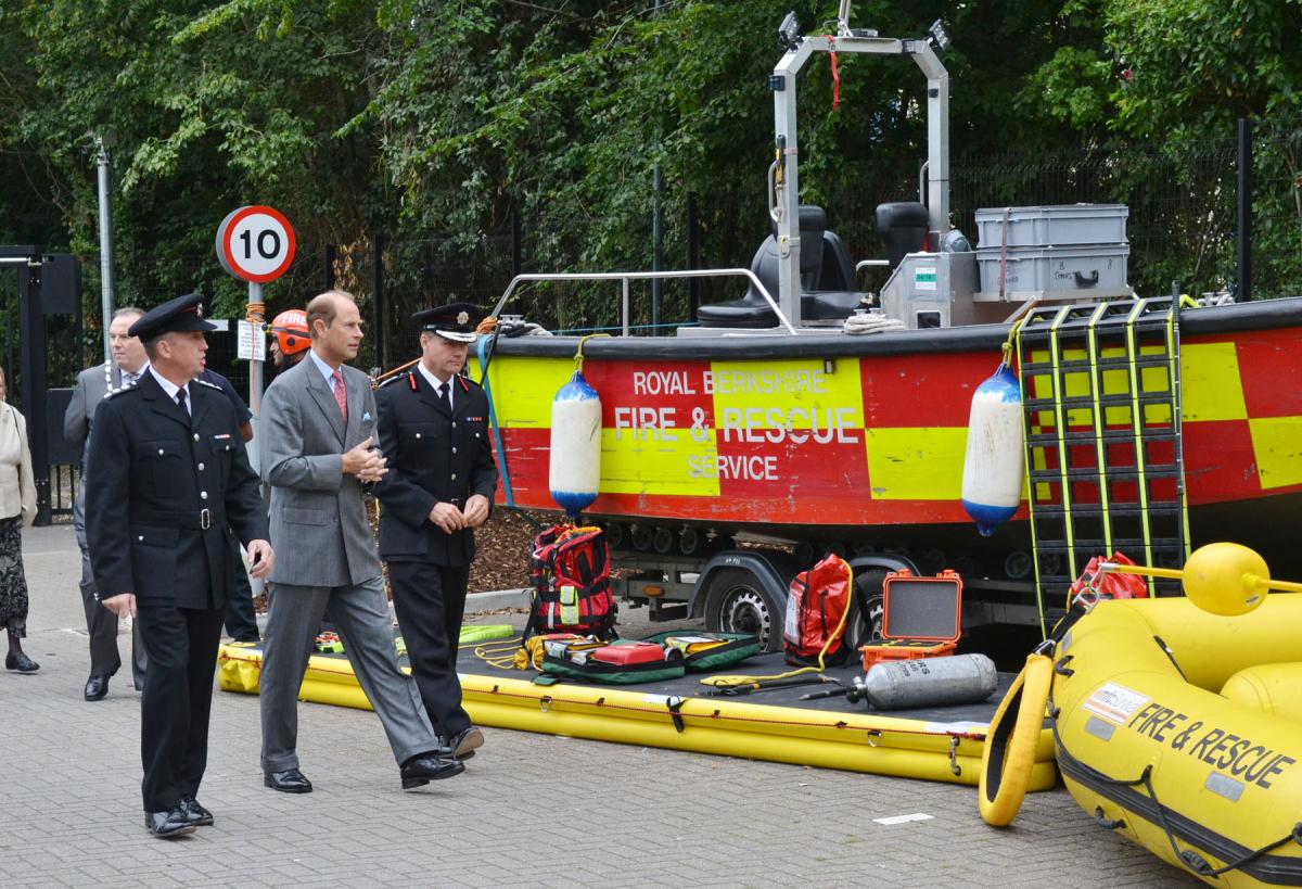 Earl of Wessex visits the headquarters of the Royal Berkshire Fire and Rescue Service