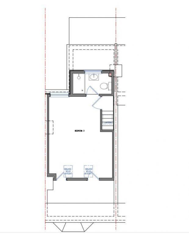 Reading Chronicle: The plan to convert the loft at 22 Patrick Road, Caversham into an ensuite bedroom. Credit: HAC Designs Ltd