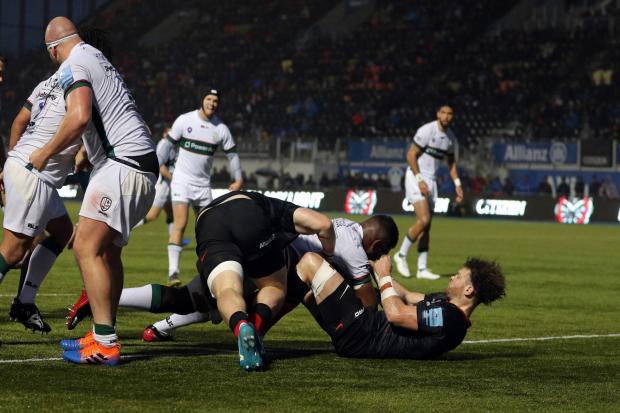 Albert Tuisue scored for London Irish against Saracens.  Pictures by Andrew Matthews/PA Wire.