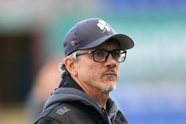 London Irish's head coach Les Kiss during the Gallagher Premiership match at the Madejski Stadium, Reading. PA Photo. Picture date: Sunday November 10, 2019. See PA story RUGBYU London Irish. Photo credit should read: Nigel French/PA Wire.