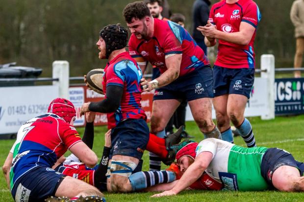Rams (red) beat Hull Ionians 40-13   Pictures by Tim Pitfield and Paul Clark