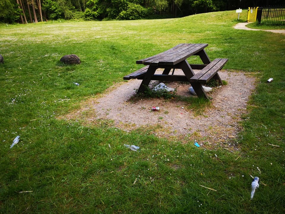 Litter left behind at Savernake Park 