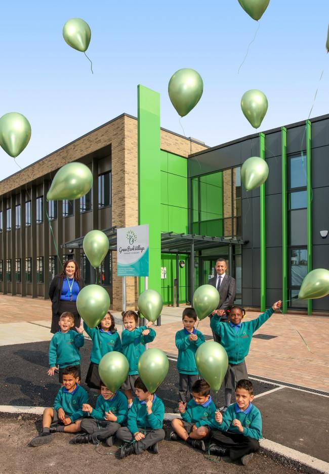 Balloon release at Green Park Village Primary Academy at St Edward 