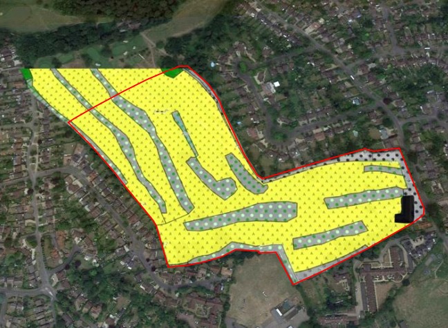 PICTURED: . Phase 1 map for the application site, with the boundary is outlined in red. 