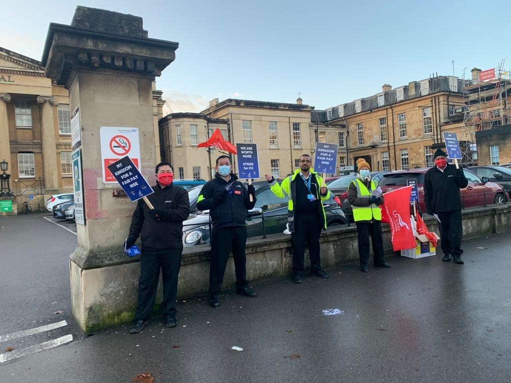 Security staff on strike in December outside RBH