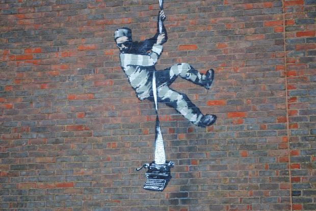Reading Chronicle: The Banksy mural on the wall of Reading Prison