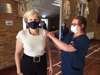 Theresa May gets her Covid-19 vaccine