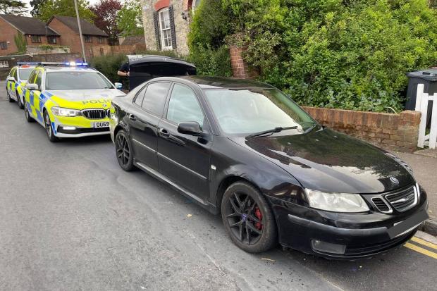 The SAAB police pulled over, Image via Thames Valley Police