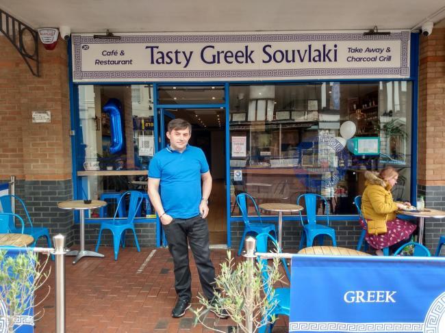 Luftar Rusta,the owner of Tasty Greek Souvlaki in Market Place, Reading town centre.