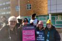 Nurses striking outside Royal Berkshire Hospital back in December