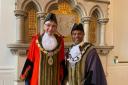 Councillor Tony Page, Mayor of Reading for 2023-24 with Cllr Glenn Dennis, Deputy Mayor. Credit: Reading Borough Council
