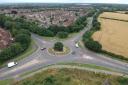 Aerial view of Banbury Road junction in Bicester