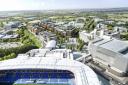 A CGI of Royal Elm Park, a vision for hundreds of apartments and leisure facilities next to the Select Car Leasing Stadium. Credit: Reading Fc