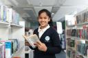 A pupil at The Wren in the library at the secondary school and sixth form in Bath Road, West Reading. Credit: The Wren, Excalibur Academies Trust
