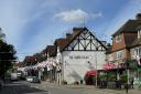 The High Street Chalfont St Peter is getting into the St George's Day spirit