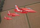 What time will the red arrows fly over Reading this weekend