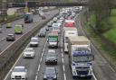 Vehicles queued on a motorway. Credit: PA