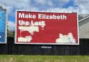 A picture of a defaced billboard in Reading, taken by Ian Adamson