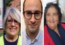 Councillors Brenda McGonigle (Green, Park), Nusrat Sultan (Labour, Thames) and Harry Kretchmer (Conservative, Emmer Green), all stepping down before the local elections 2023. Credit: Reading Labour, Greens and Conservatives