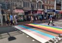 The LGBTQ+ inclusive crossing in Friar Street, Reading town centre, renewed by Reading Borough Council. Credit: James Aldridge, Local Democracy Reporting Service