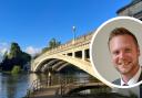 Jason Brock, the council leader, set amongst Reading Bridge, which is 100 years old.
