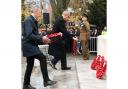 Matt Rodda, the Labour MP for Reading East, and Sir Alok Sharma, the Conservative MP for Reading West at the Cenotaph at Forbury Gardens, Reading on Remembrance Sunday. Credit: Reading Borough Council