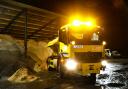 Scenes in Berkshire on Monday night as gritters prepare to make the county's roads safe following a Met Office warning for ice