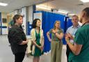 Labour MP candidates Olivia Bailey (Reading West and Mid Berkshire), Yuan Yang (Earley and Woodley), Jo Smith (Maidenhead) and Matt Rodda MP (Reading Central) on a visit to the Royal Berkshire Hospital. Credit: Labour Party