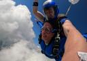 Sonya Hawley took to the heavens for a hair-raising skydive in support of the National Deaf Children's Society