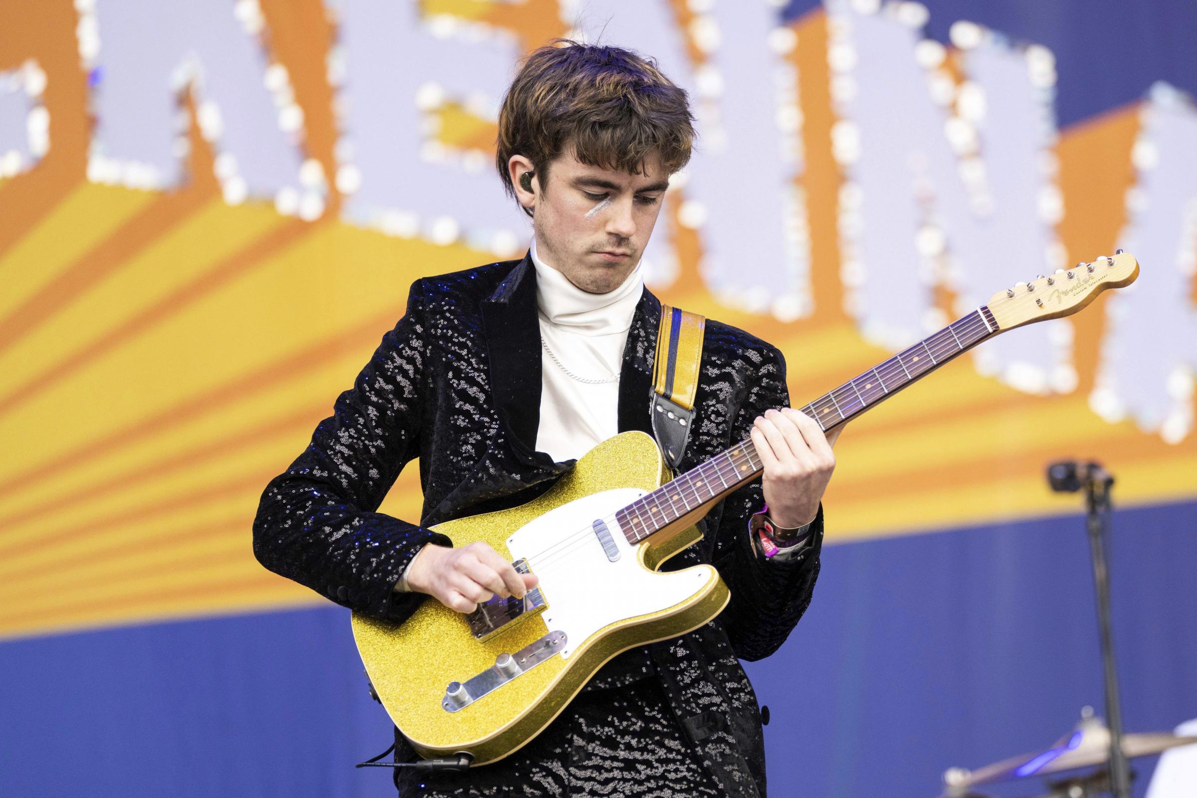 Declan McKenna performs at the Reading Music Festival, England, Friday, Aug. 27, 2021. (AP Photo/Scott Garfitt).