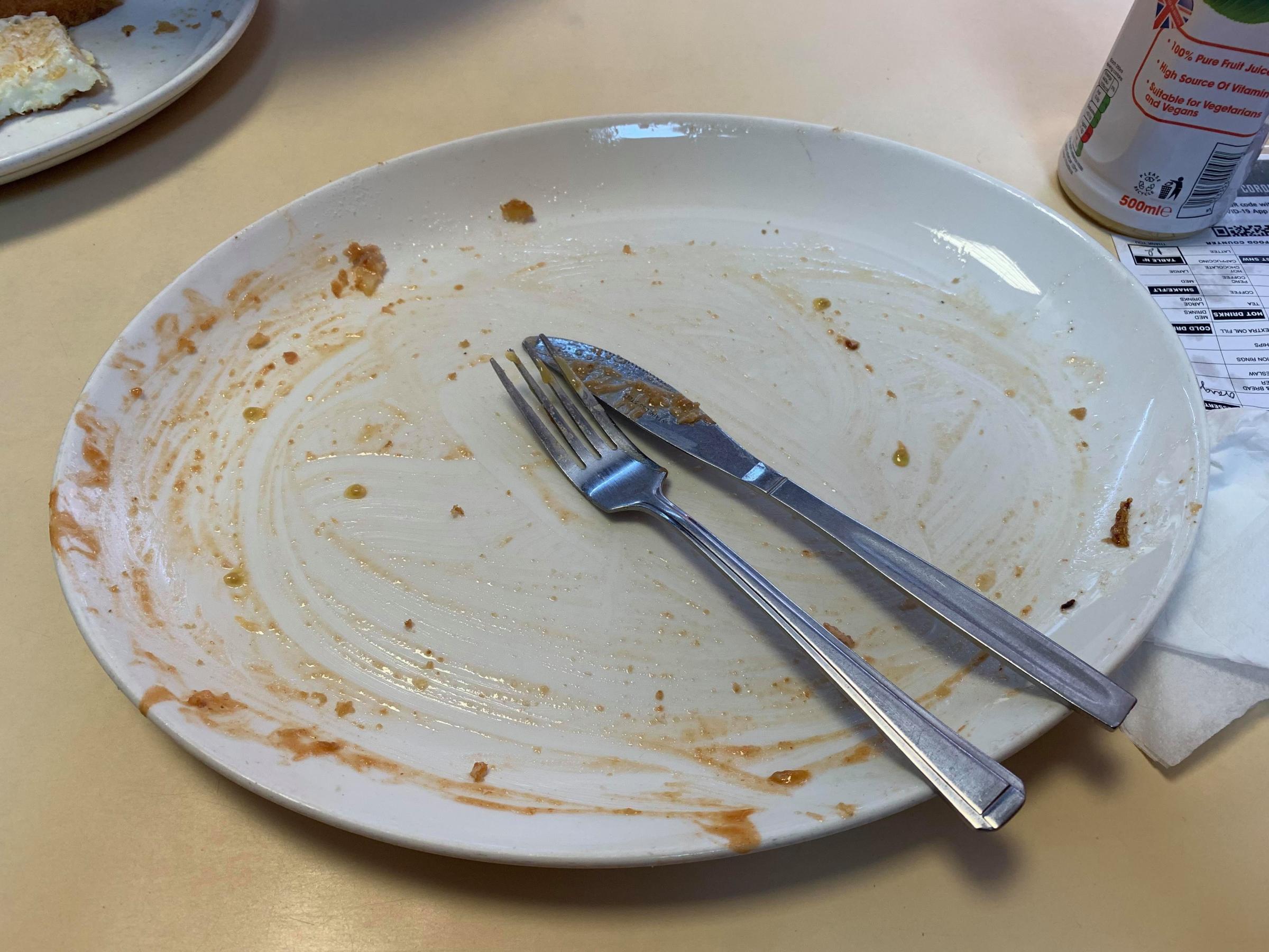 An empty plate following a delicious meal