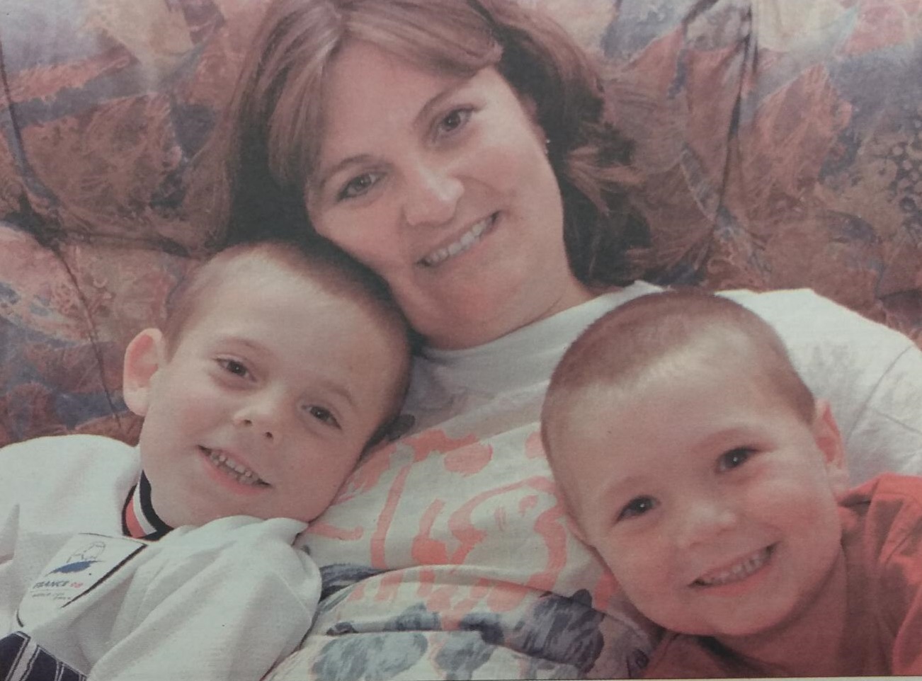 Lesley, with her son, Jordan (left) and Luke (right)