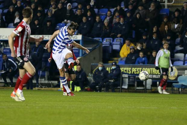 Reading Chronicle: Andy Carroll lets fly against Sheffield United. Image by: JasonPIX